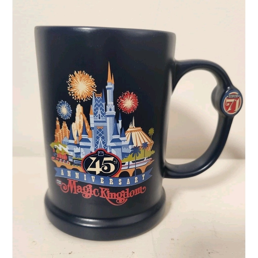 NWOB Walt Disney World Magic Kingdom 45th‎ Anniversary Blue Mug Stein